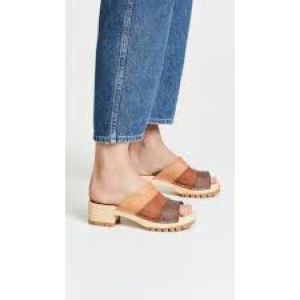 Swedish Hasbeens Stockholm platform Clogs Mona color block